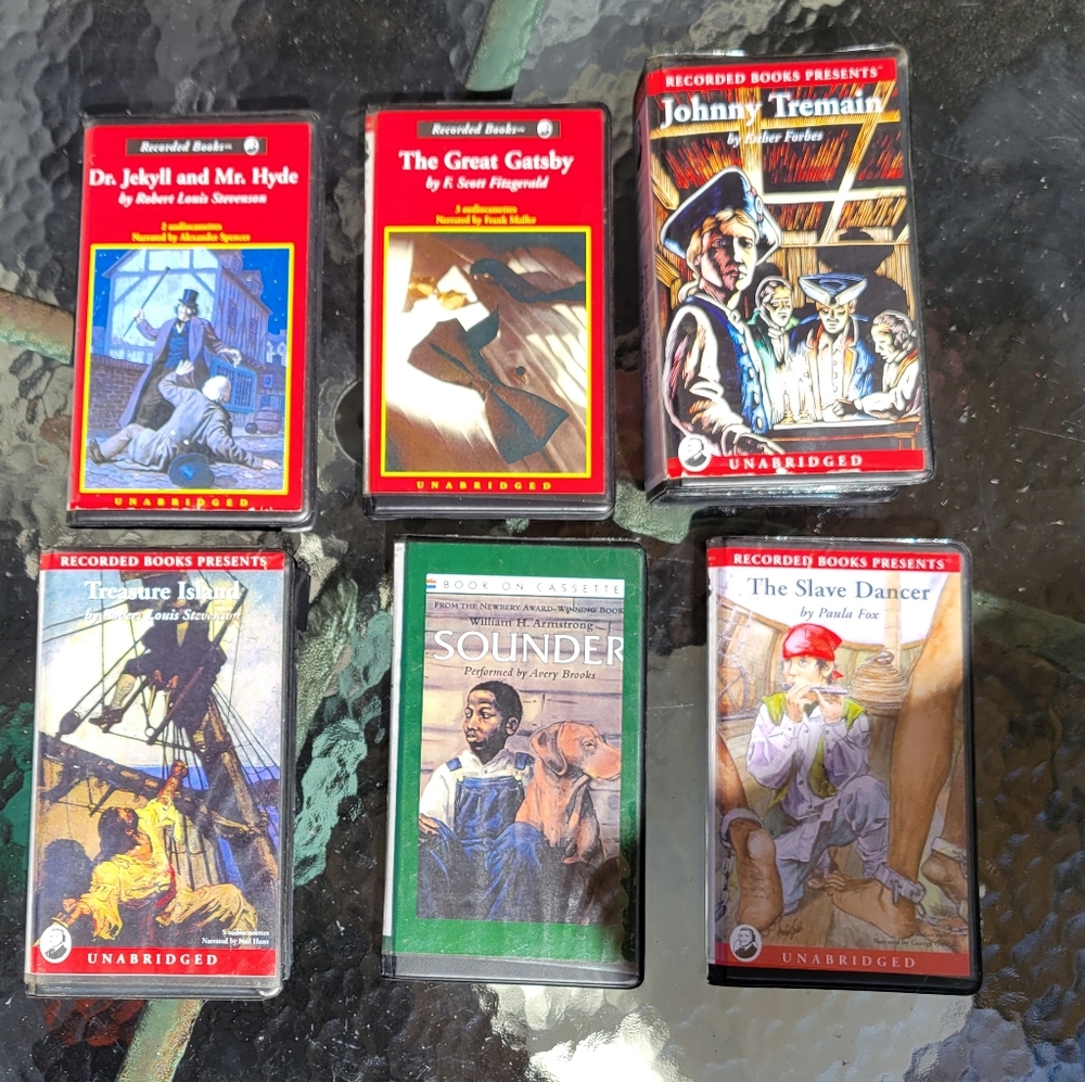 6 Ex-high school library unabridged Audio cassette tapes classic books UNTESTED